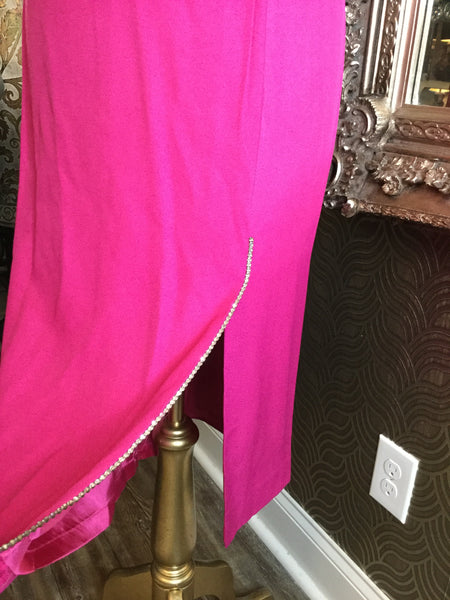 Vintage  pink stud shoulder scraf top skirt