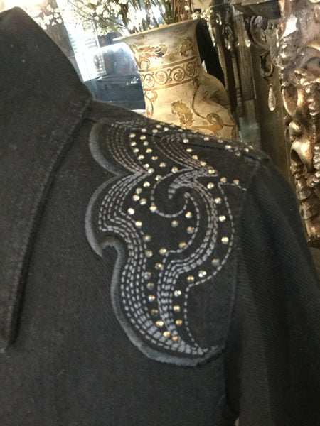 Vintage black embroidered sequin jacket