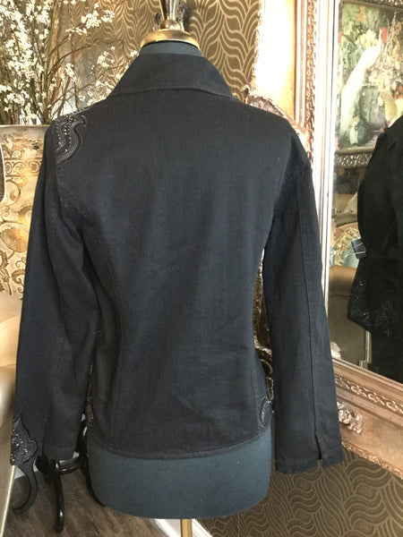 Vintage black embroidered sequin jacket