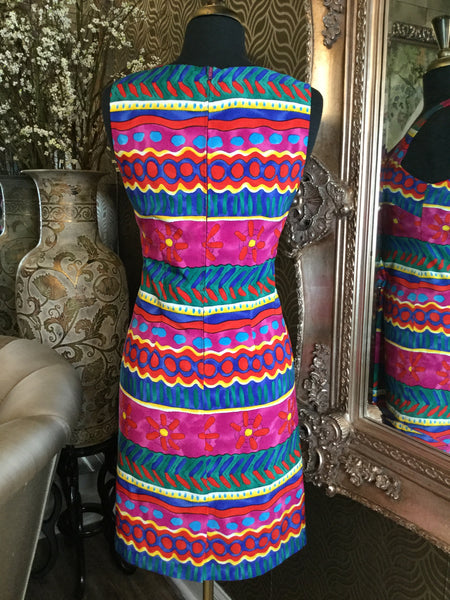 Vintage  colorful multi print dress