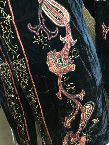 Vintage black velvet embossed floral jacket