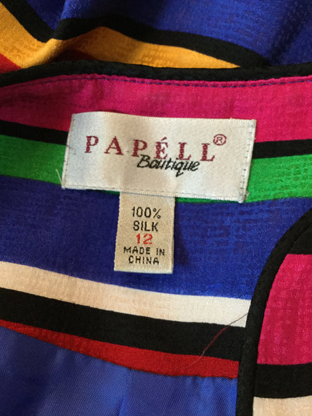 Vintage silk multi stripe jacket