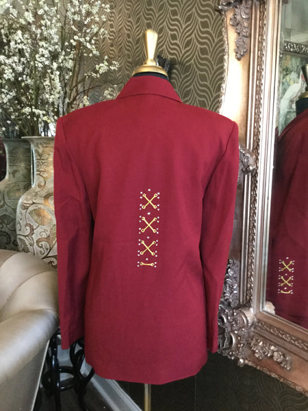 Vintage crimson studded jacket