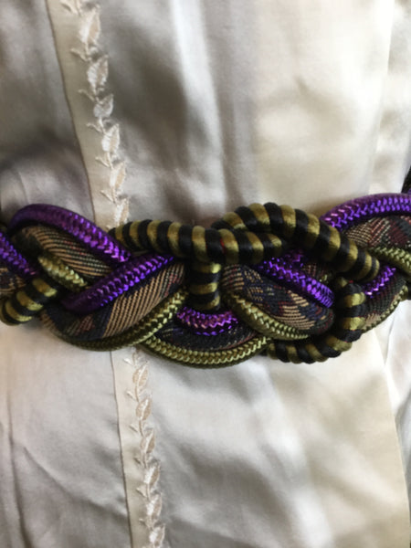 Vintage multi rope braided belt