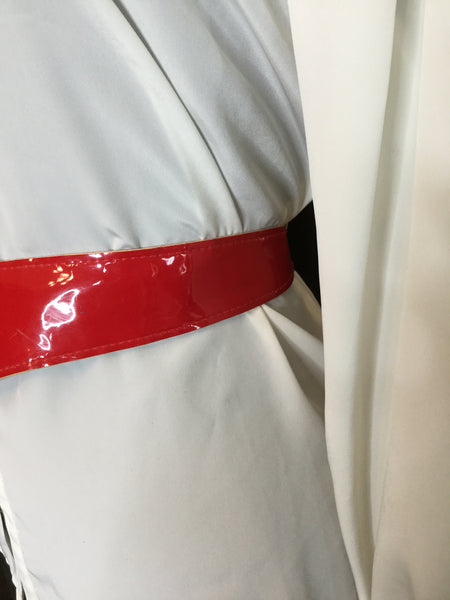 Vintage red patent leather belt