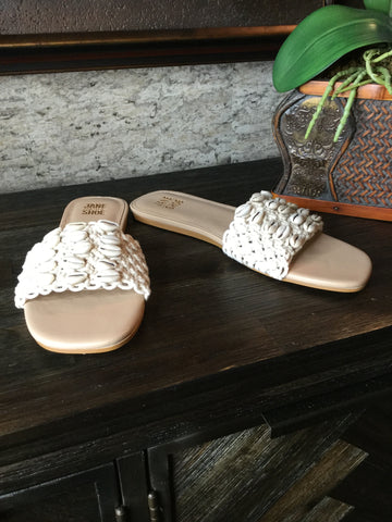Seashell flat sandals