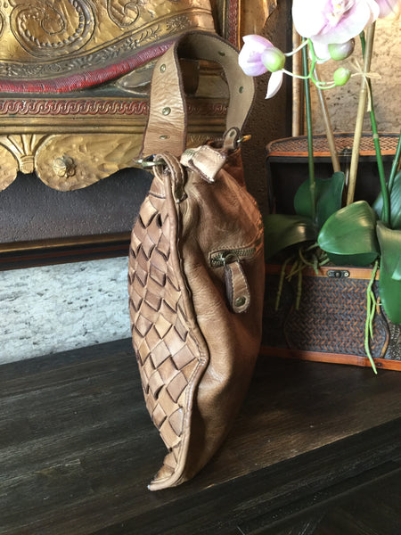 woven Italian leather hobo Handbangs