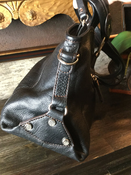 Vintage black leather handbangs