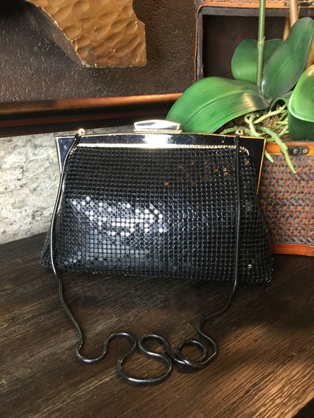 Vintage black mash handbag