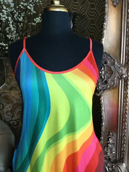 Multi rainbow colorful maxi dress