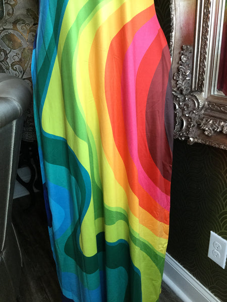 Multi rainbow colorful maxi dress
