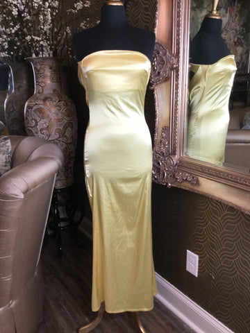 Beautiful satin yellow maix dress
