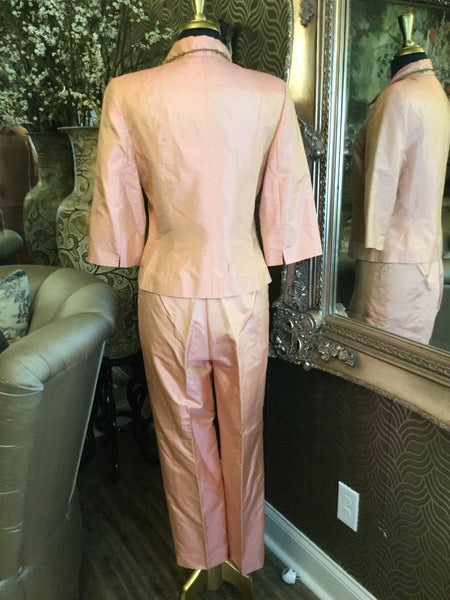 Vintage peach iridescent  jacket and pants