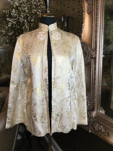 Vintage Asian bamboo gold print jacket