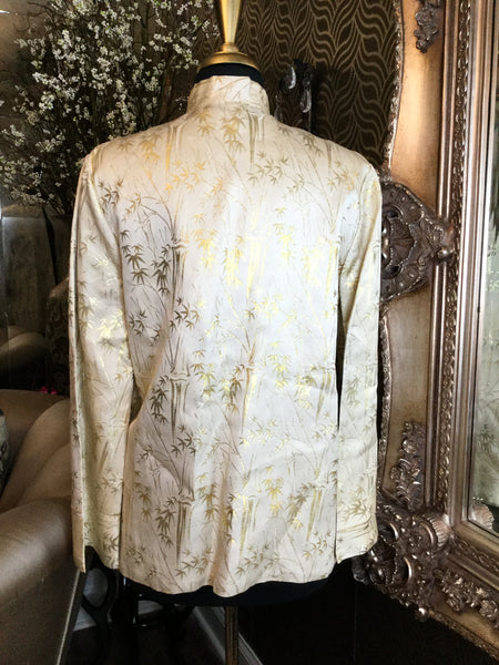 Vintage Asian bamboo gold print jacket