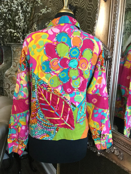 Vintage quited multi colorful bead jacket