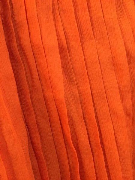 Tangerine orange halter pleated belt dress