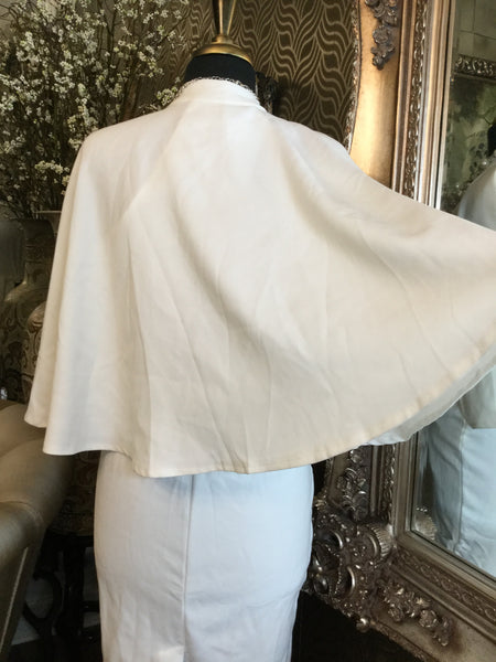 white caped collar belt dress