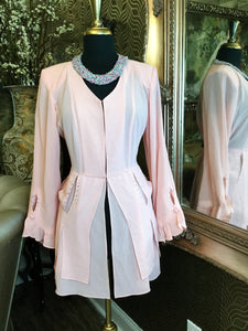 Vintage pink jewel trim jacket