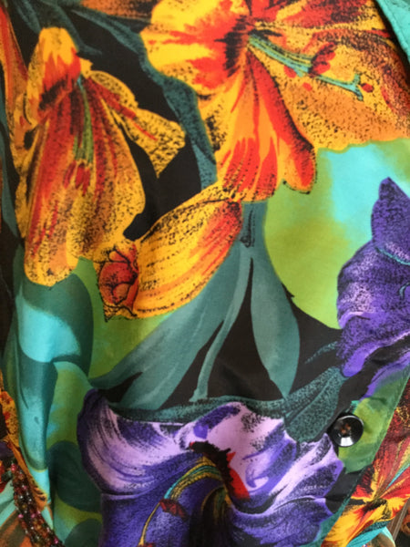 Vintage colorful floral print top