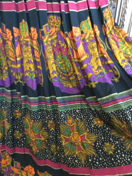 Vintage black multi print pattern skirt