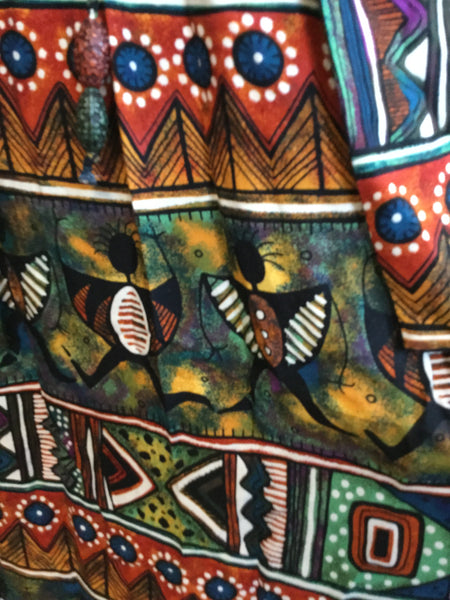 Vintage tribal multi print top skirt