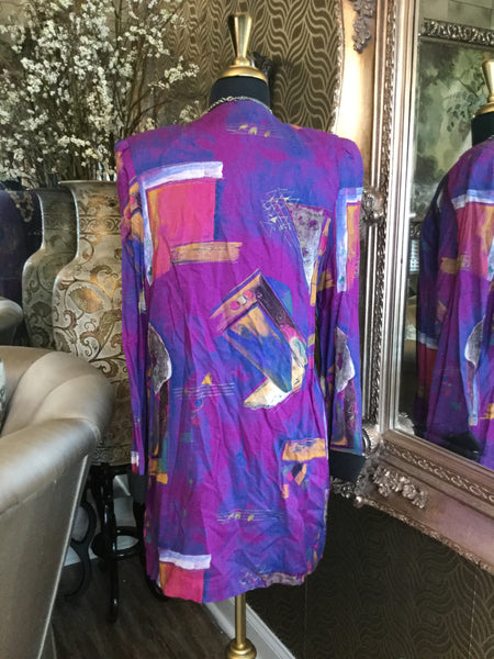 Vintage purple painted print jacket