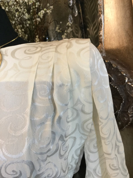 Vintage ivory swirl print dress