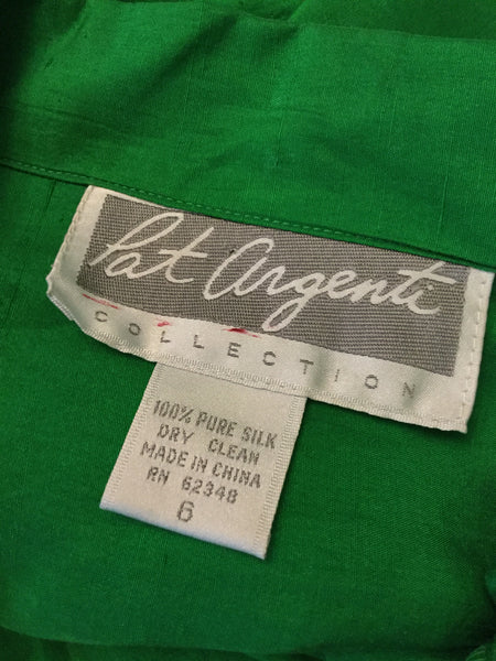 Vintage green silk top skirt