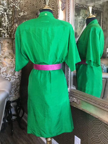 Vintage green silk top skirt