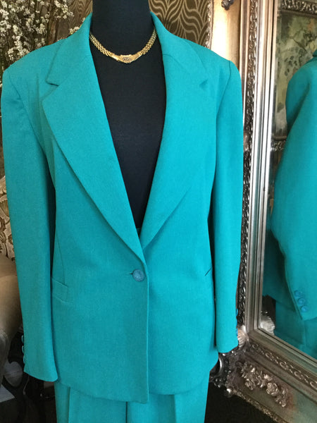 Vintage green single button jacket pants