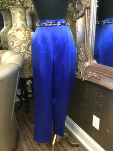 Vintage blue silk pants