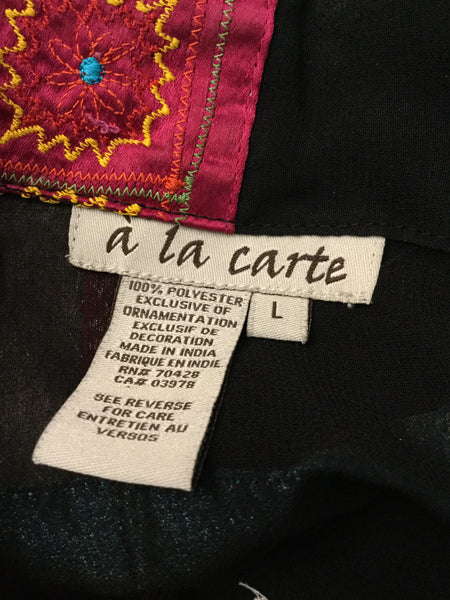 Vintage black patch work embroidery print jacket