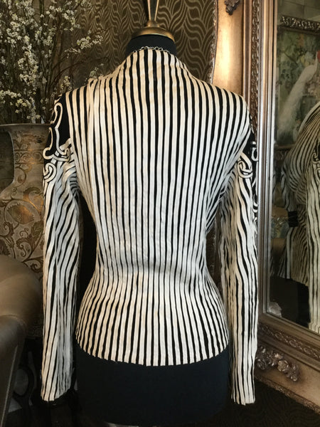 Vintage black white stripe jacket
