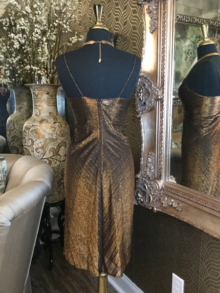 Vintage copper metallic dress