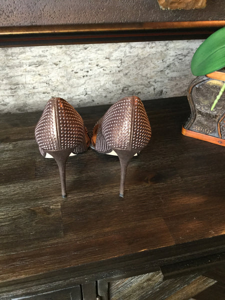 Imagine copper stud bead heels