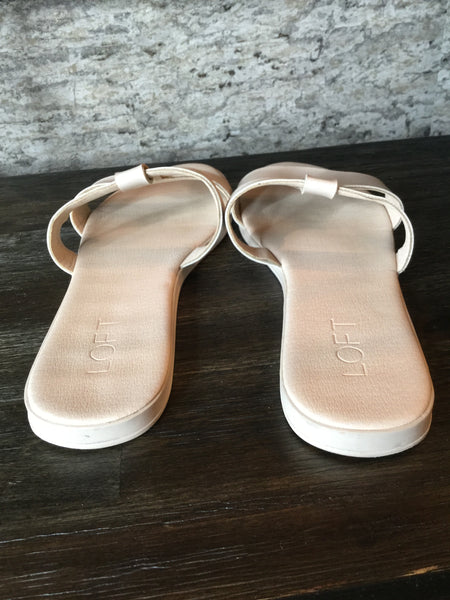 Cream slide in sandals