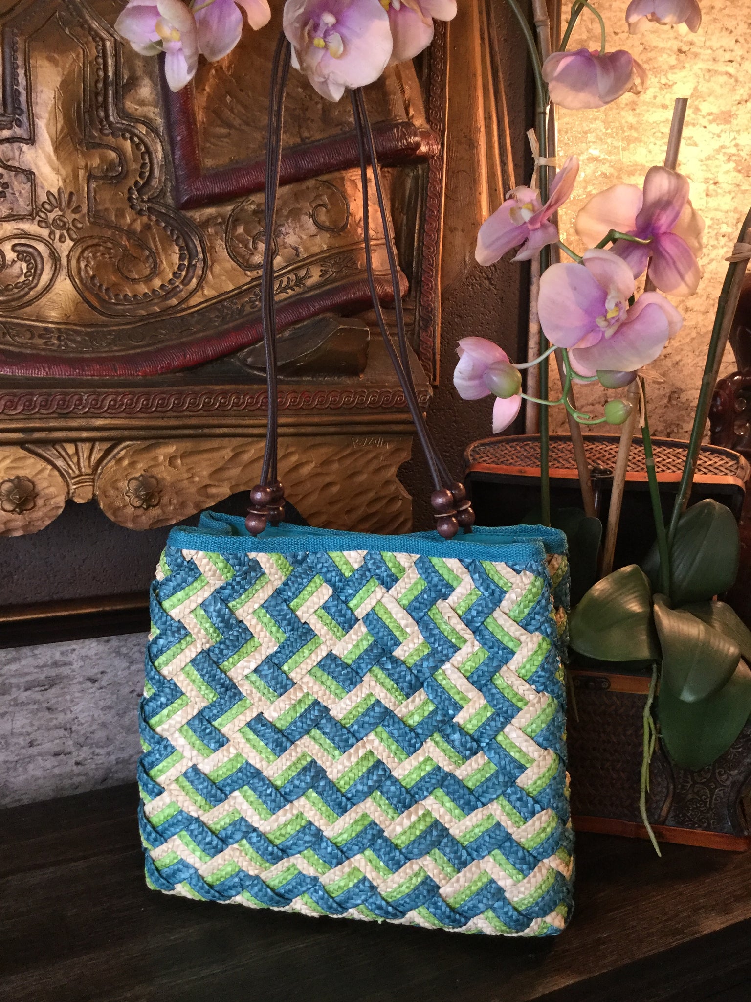 Beautiful woven basket weave handbag