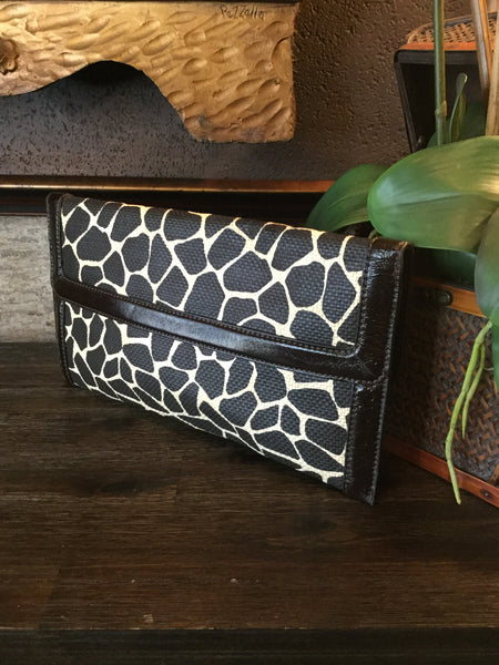 Giraffe print envelope handbag