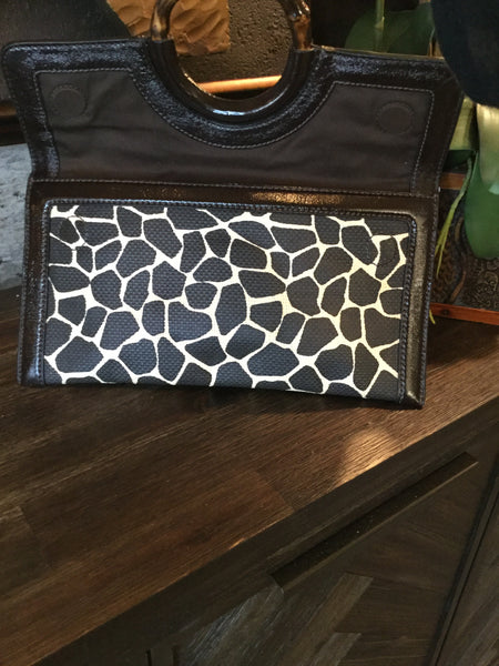 Giraffe print envelope handbag