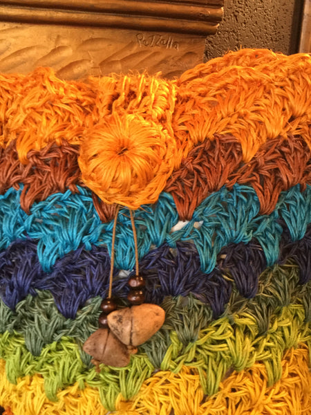 Colorful Hemp Tagua tote handbag