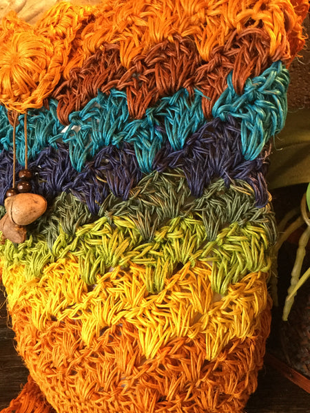 Colorful Hemp Tagua tote handbag