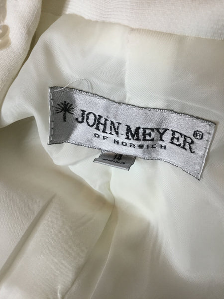 white sequin single button jacket