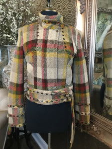 Brown plaid wool jacket