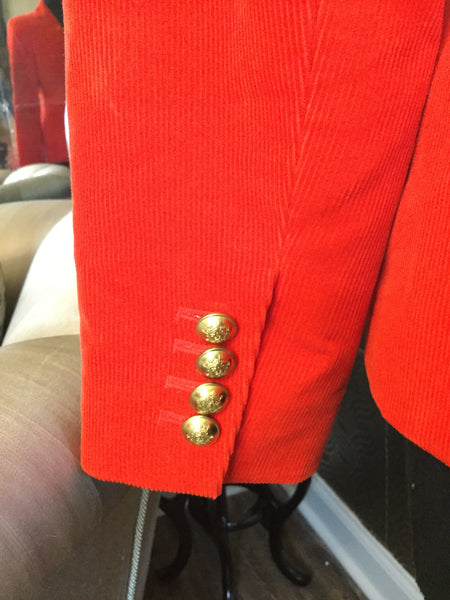 Red single button jacket