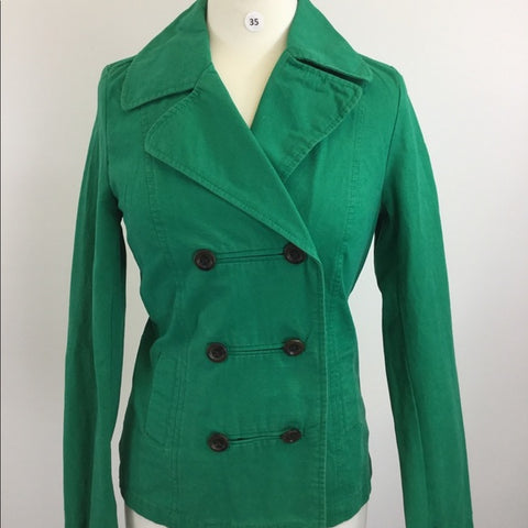 Mint green trench coat {B-35}