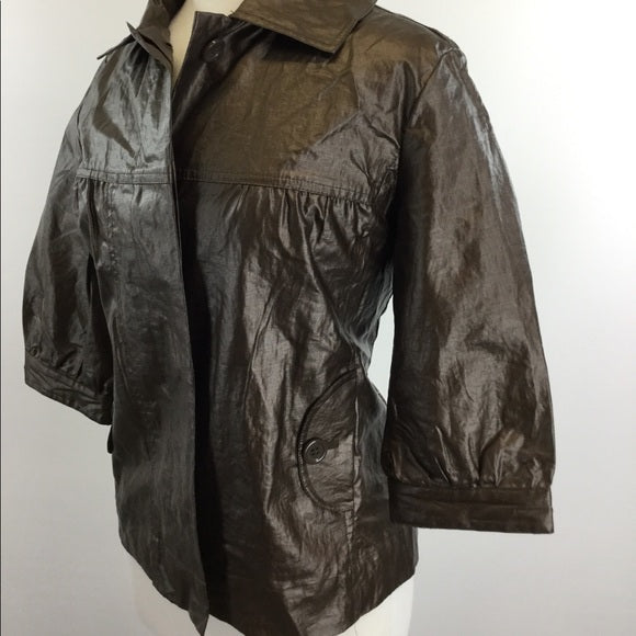 Brown leather jacket {B-36}