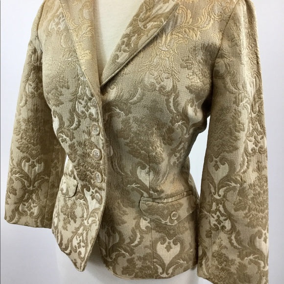 Designer gold print blazer (B-2)
