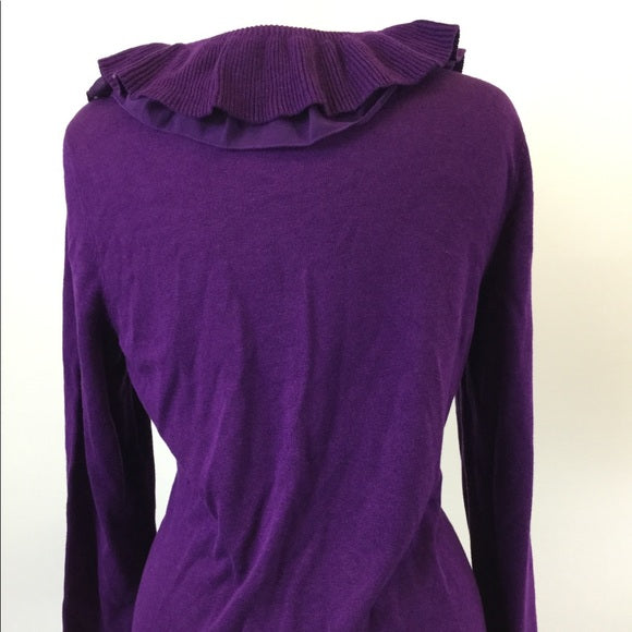 Purple Ruffle Sweater Size L (B-76)