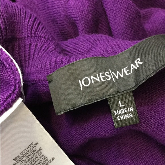 Purple Ruffle Sweater Size L (B-76)